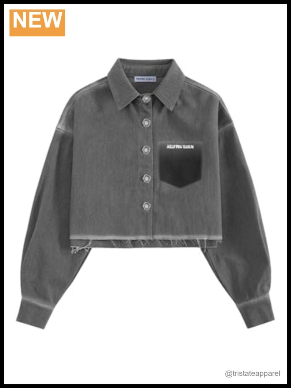 Cropped Washed Cotton Denim Jacket Vintage Streetwear Spring Shirt